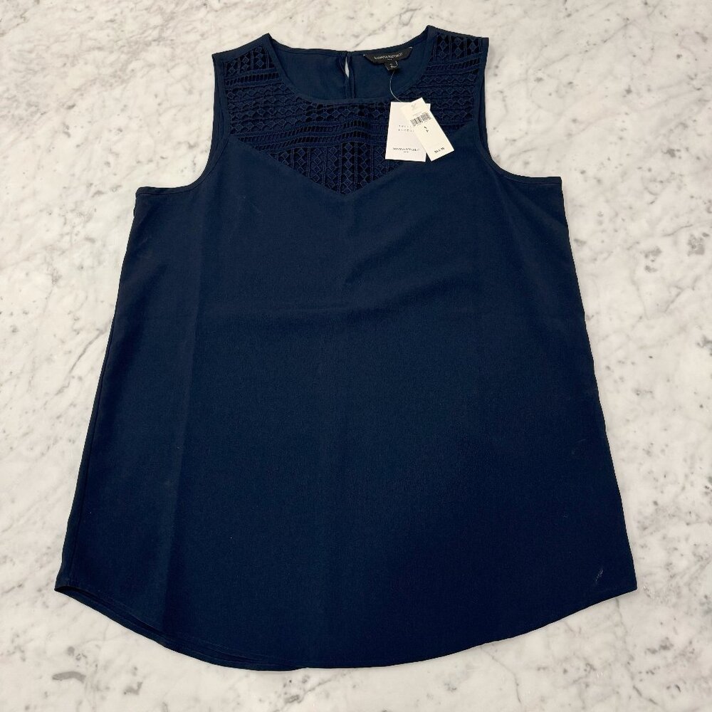 NWT! Banana Republic Tank Top with Crochet Lace Neck - Size S